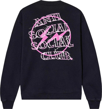 Anti Social Social Club x Fragment Design Bolt Crewneck - Black/Pink - Mann