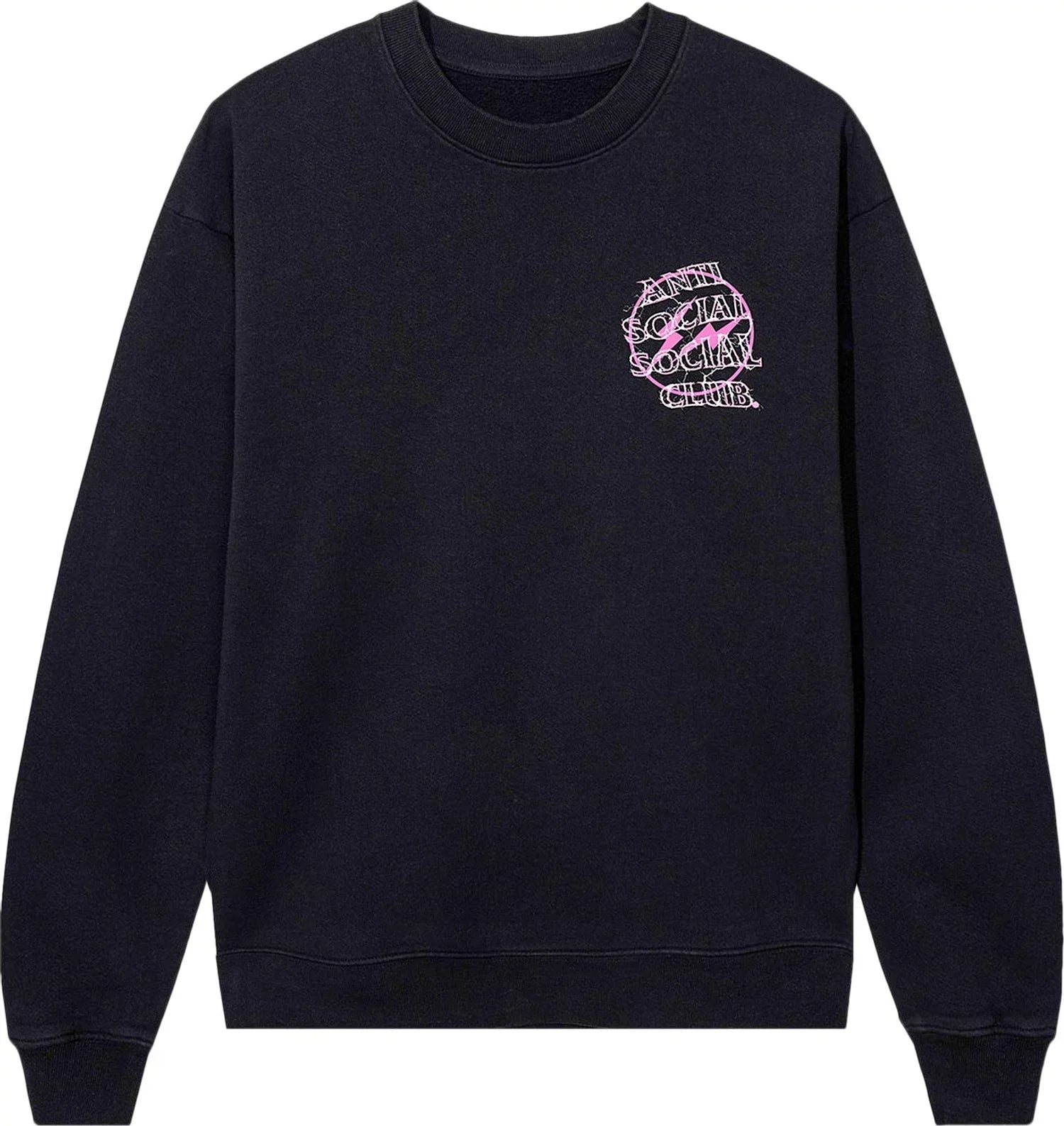 Anti Social Social Club x Fragment Design Bolt Crewneck - Black/Pink - Mann