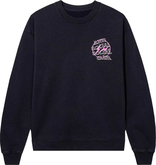 Anti Social Social Club x Fragment Design Bolt Crewneck - Black/Pink - Mann