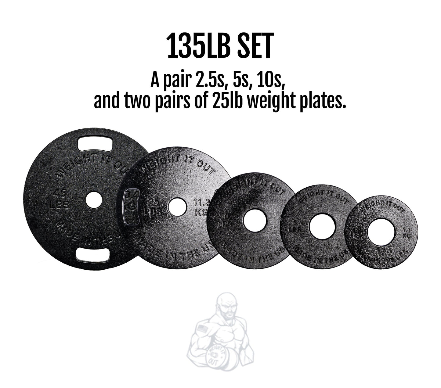 Weight It Out - 
Cast Iron Machined Weight Plate Sets - Mann