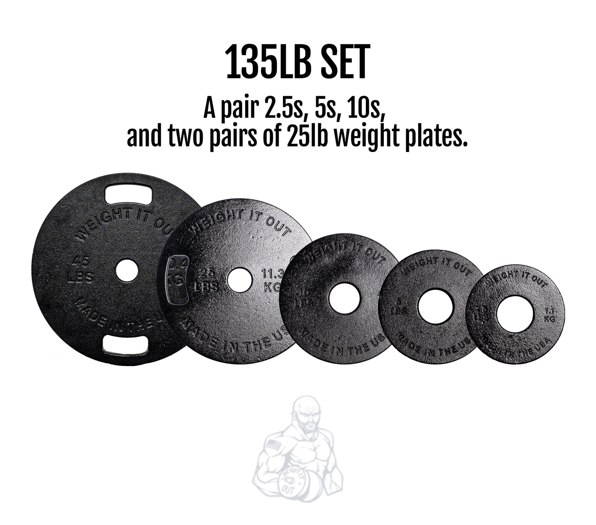 Weight It Out - 
Cast Iron Machined Weight Plate Sets - Mann