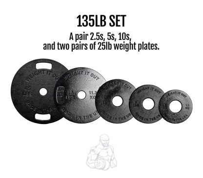 Weight It Out - 
Cast Iron Machined Weight Plate Sets - Mann