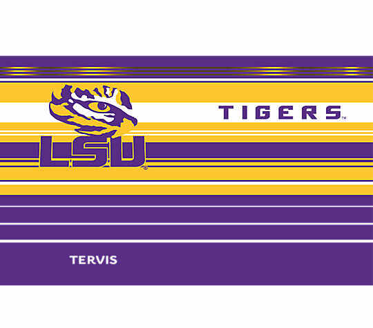 LSU Tigers - Fleur-de-Lis - Hype Stripes Stainless Steel Tumbler - Mann