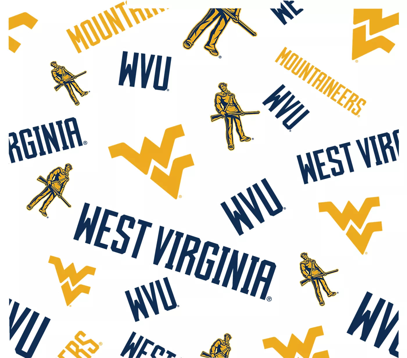 West Virginia Mountaineers - All Over Plastic Tumbler - Mann