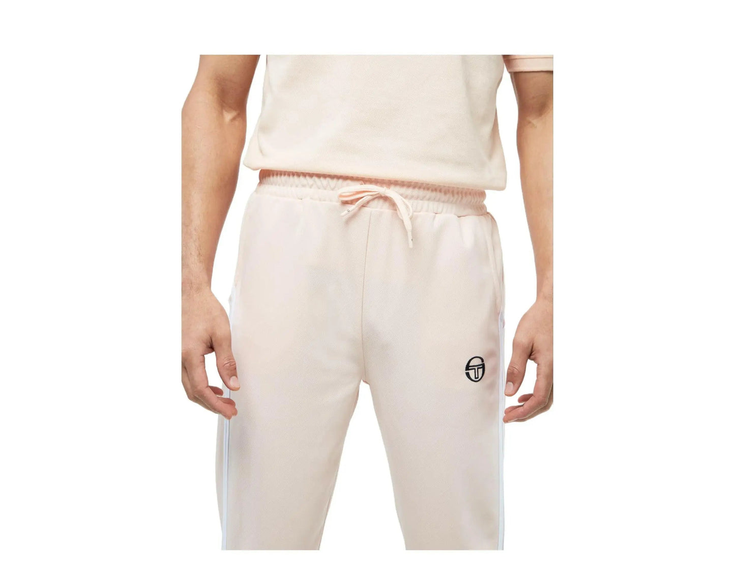 Size M Sergio Tacchini New Damarindo Men Track Pants Pearl Blush/White