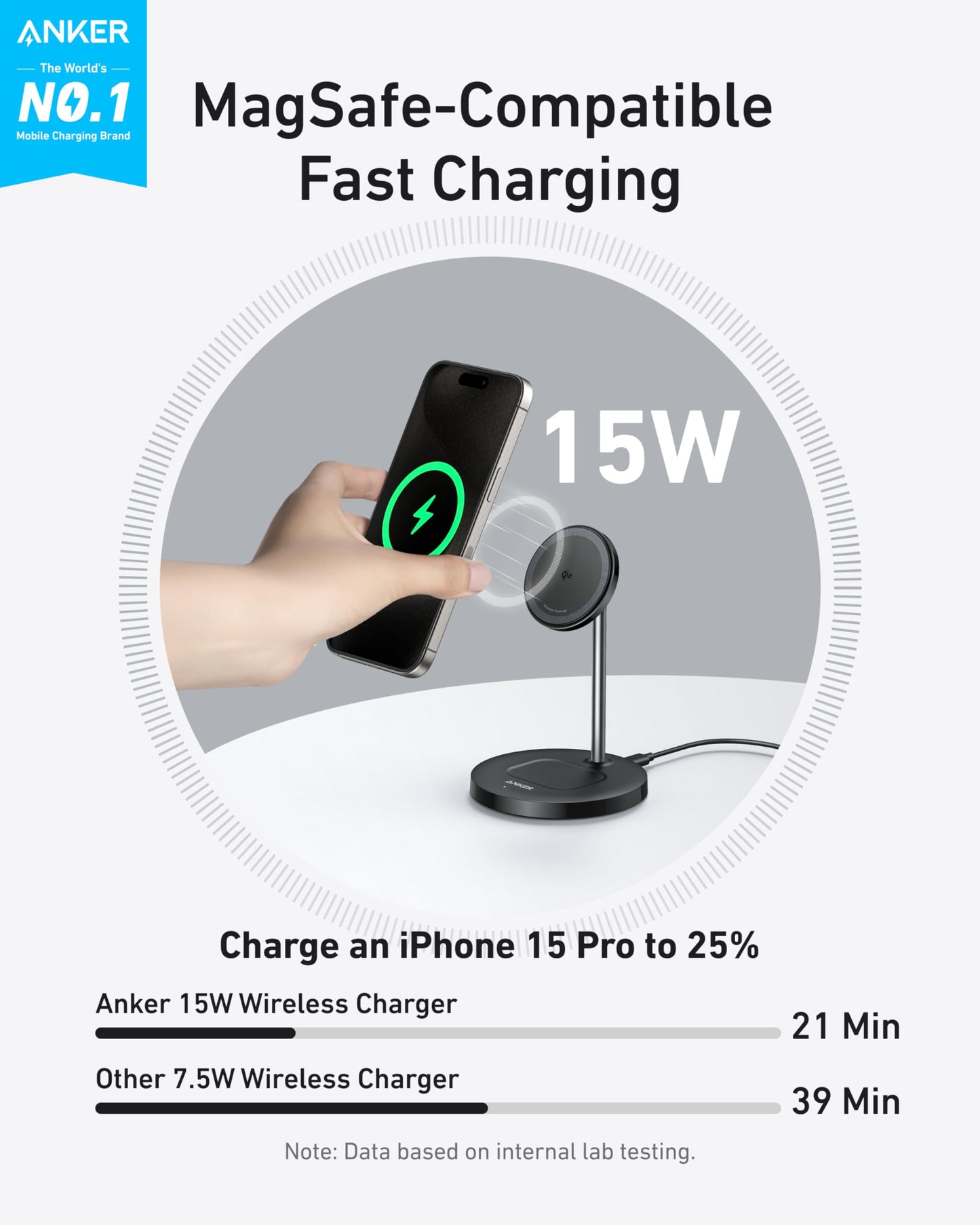 Anker MagGo Wireless Charger (2-in-1 Stand) BOA - Mann