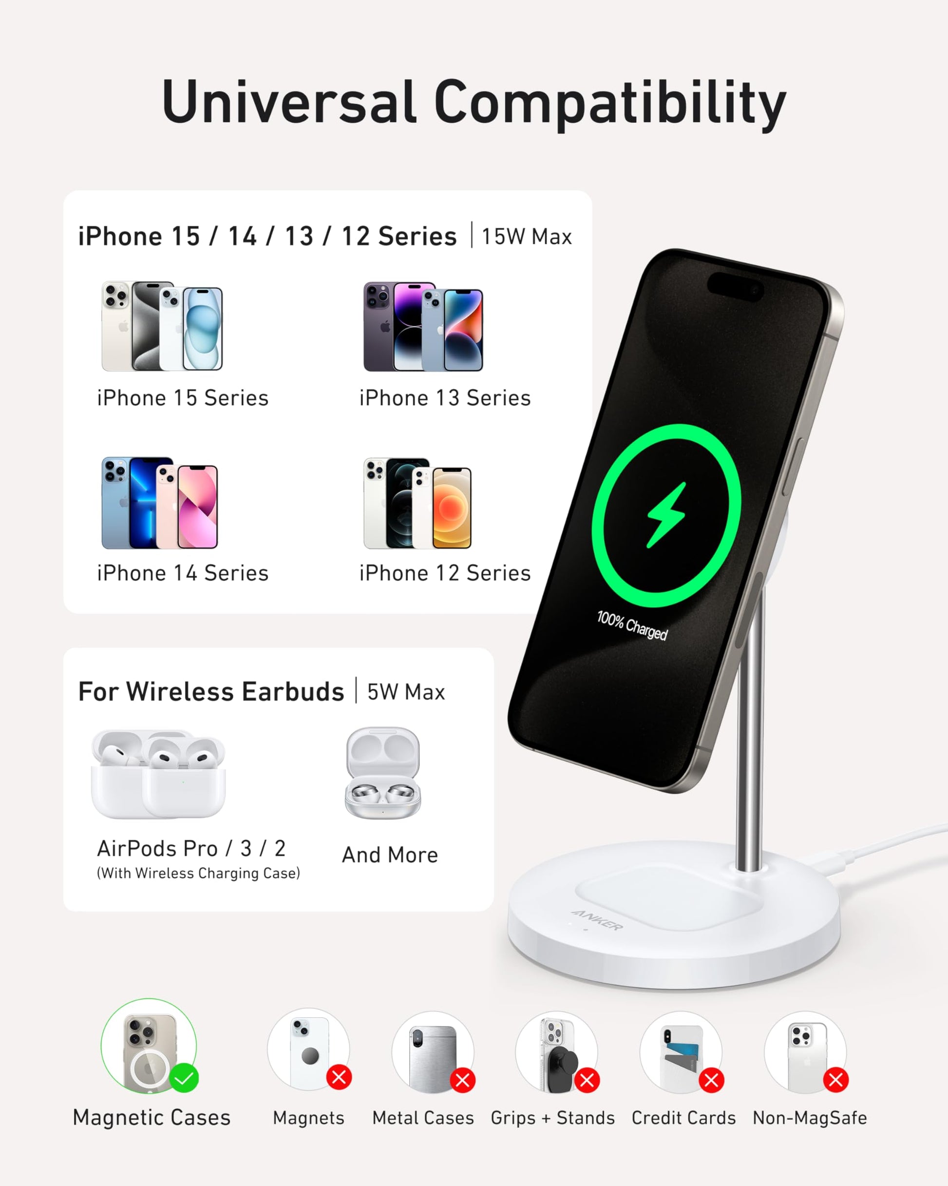 Anker MagGo Wireless Charger (2-in-1 Stand) BOA - Mann