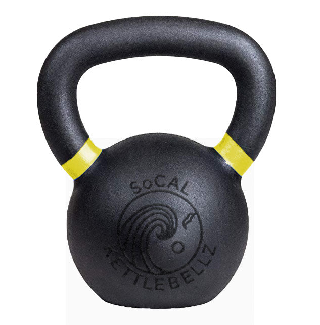 SoCal Kettlebellz 16 kg (35 lb) Powder-Coated Cast-Iron Kettlebell – Black