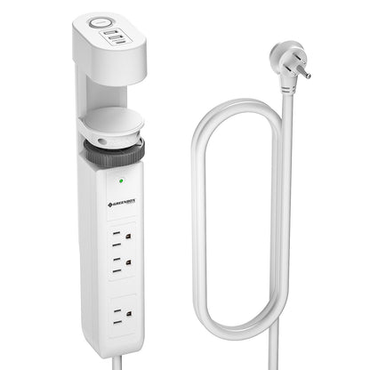 CRST Desk Clamp Surge Protector Power Strip with USB-C Port 6FT Extension Cord Flat Plug 1020J Protection Fits Tables Up to 2 Inches 36 Months Warranty - Mann