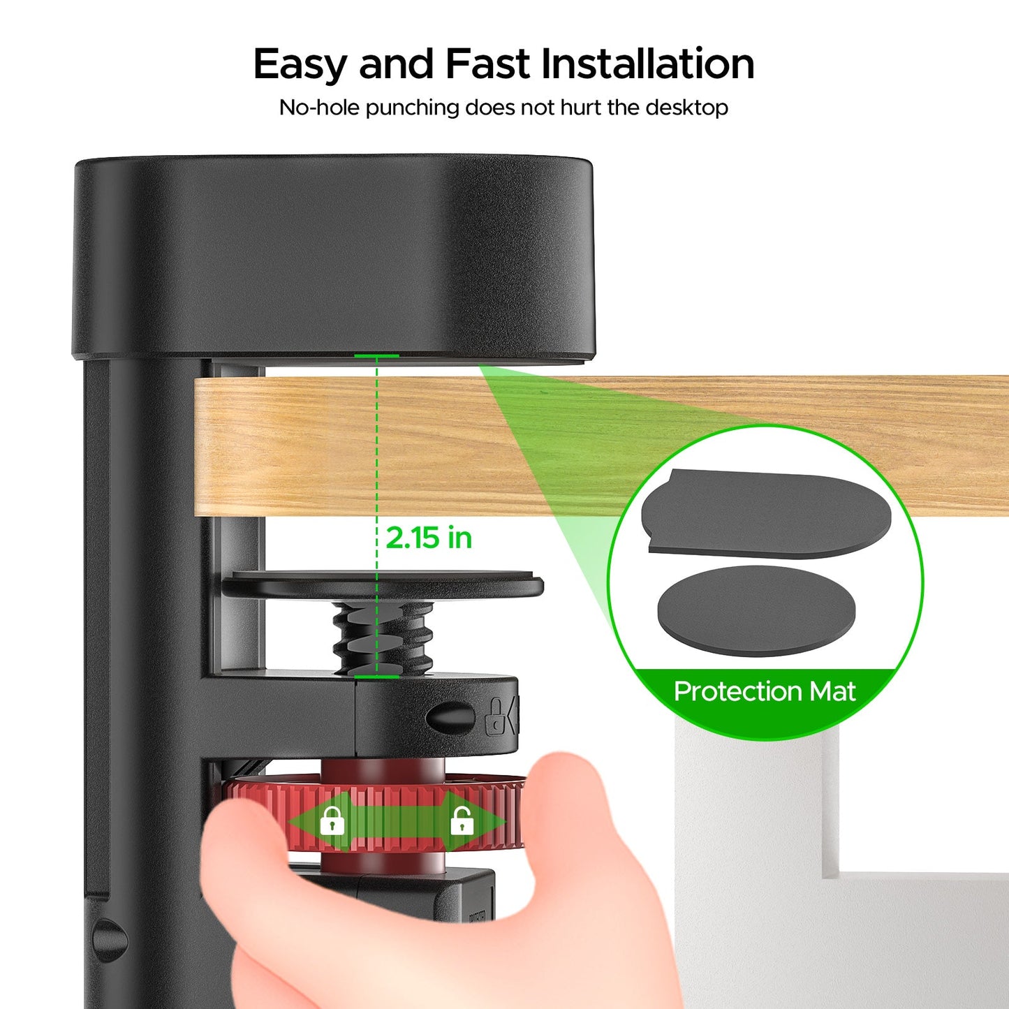 CRST Desk Clamp Surge Protector Power Strip with USB-C Port 6FT Extension Cord Flat Plug 1020J Protection Fits Tables Up to 2 Inches 36 Months Warranty - Mann