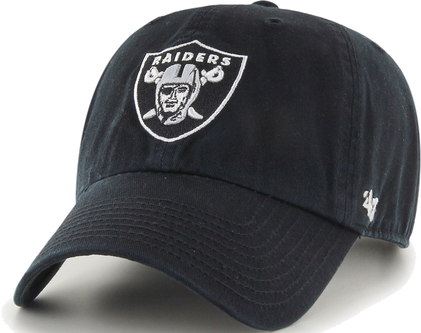 Las Vegas Raiders - Black Clean Up Adjustable Hat, 47 Brand - Mann