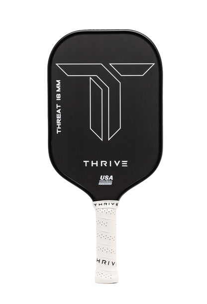 Thrive Pickleball THREAT 16 SINGLES Includes Custom Weight Card, Paddle Cover, Paddle Eraser, and Lead Weights. - Mann