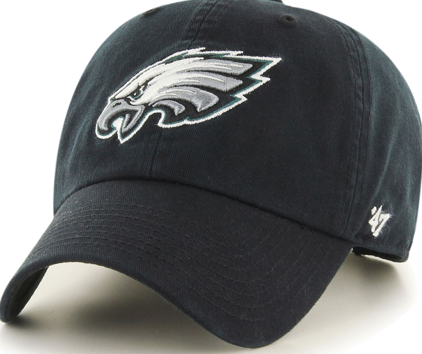 Philadelphia Eagles - Clean Up Black Adjustable Hat, 47 Brand - Mann