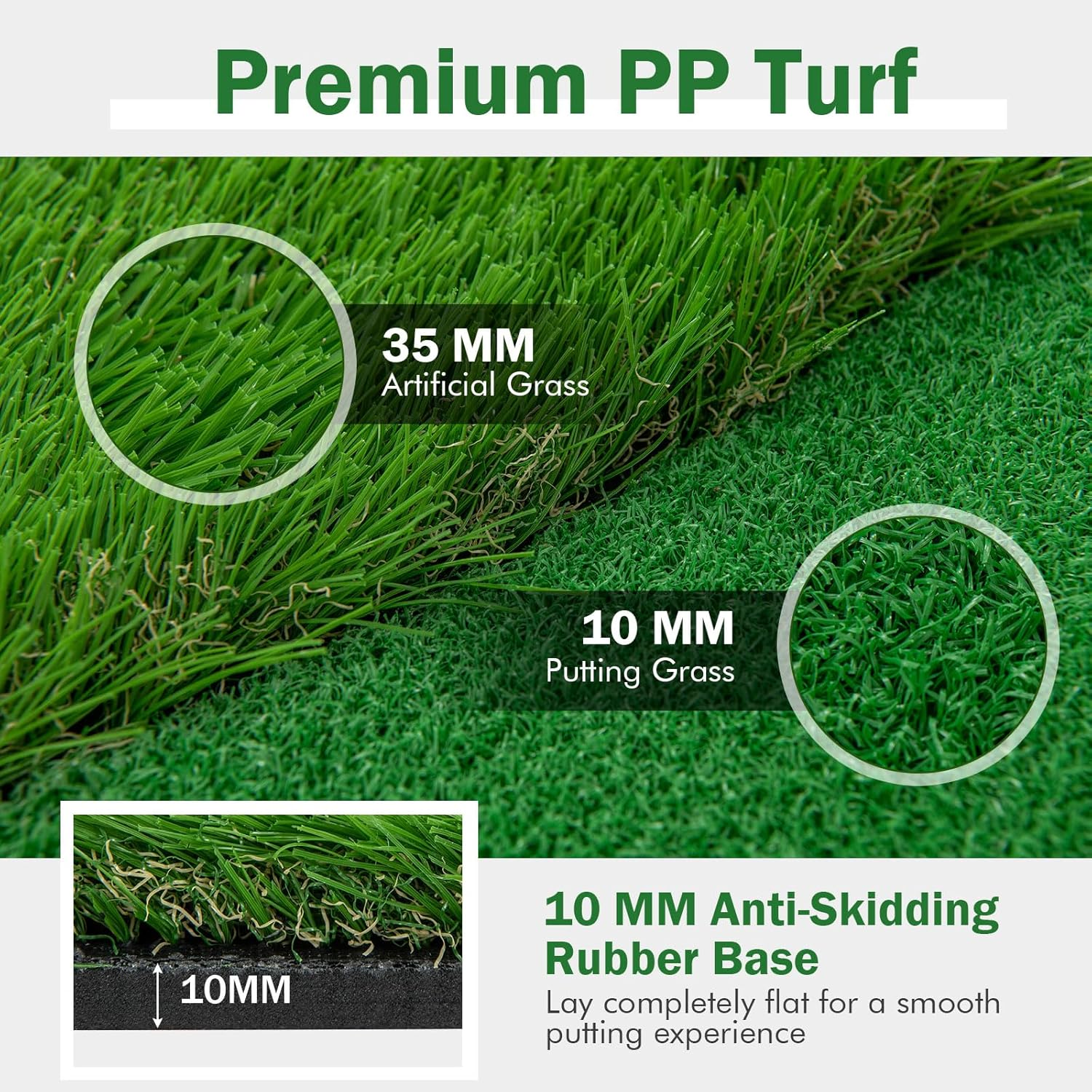Yunic Golf Putting Green (16ft, Style US Map) - Mann