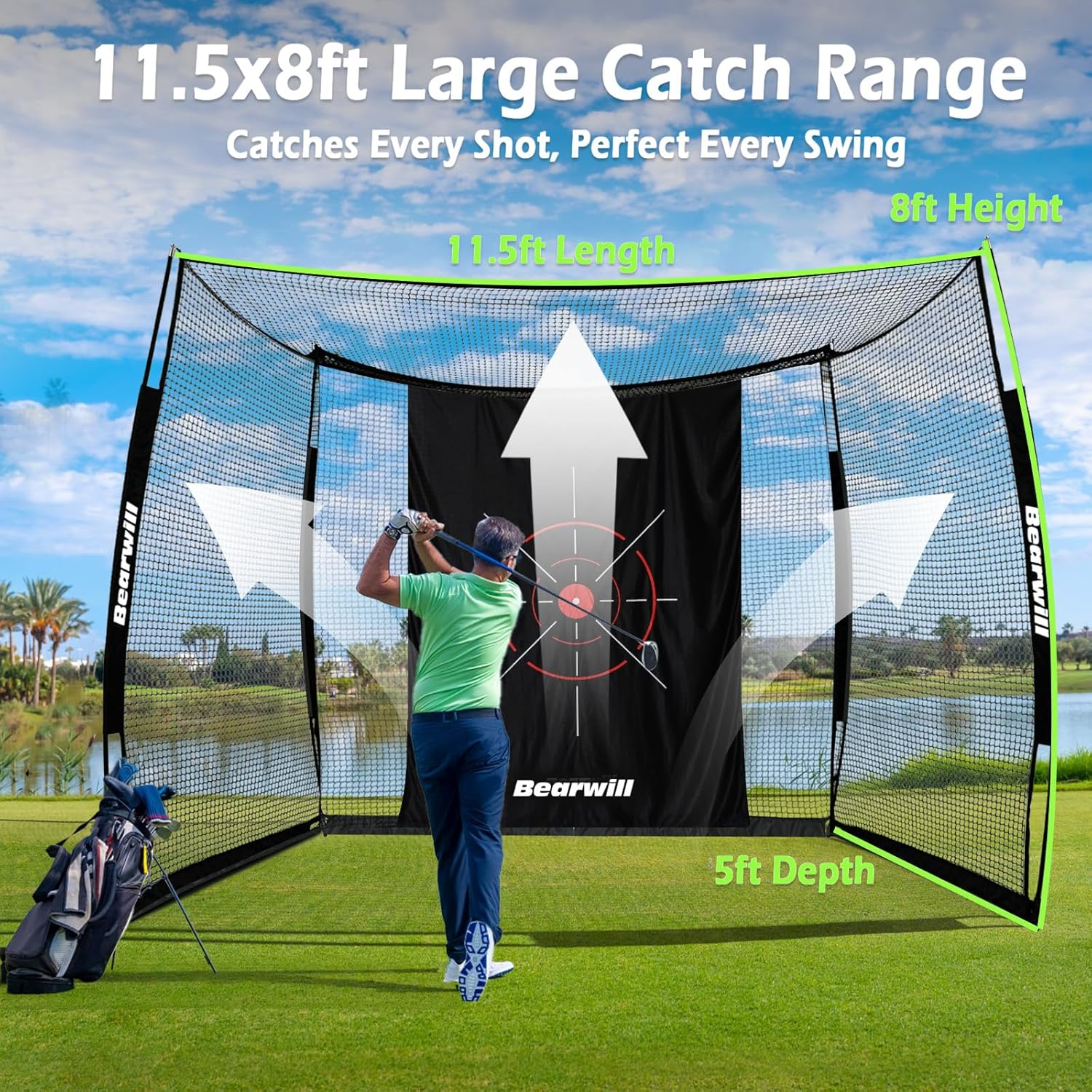Yunic Golf Practice Net - Tent Style (10ft x 7ft) - Mann