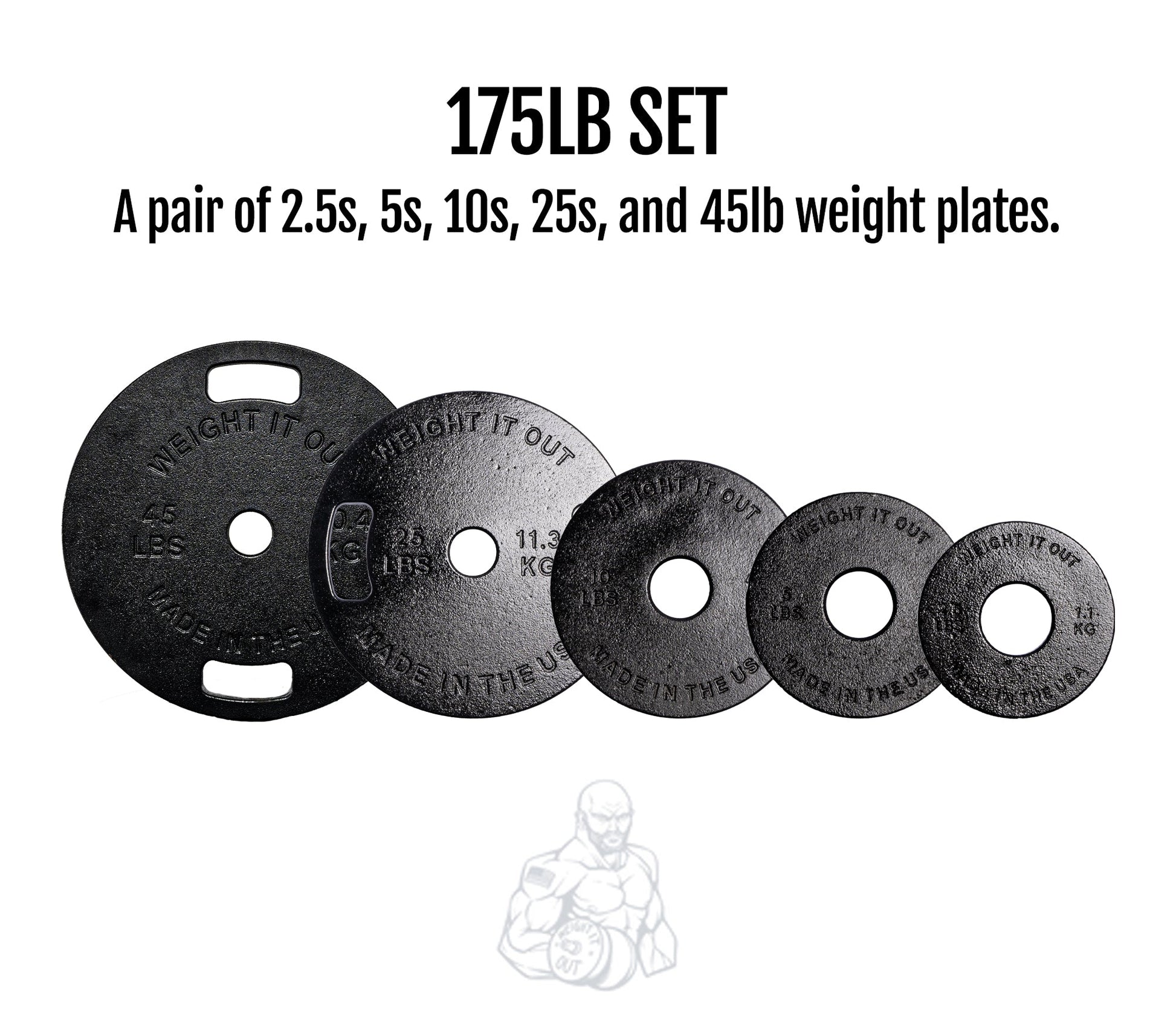 Weight It Out - 
Cast Iron Machined Weight Plate Sets - Mann