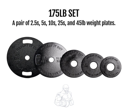 Weight It Out - 
Cast Iron Machined Weight Plate Sets - Mann