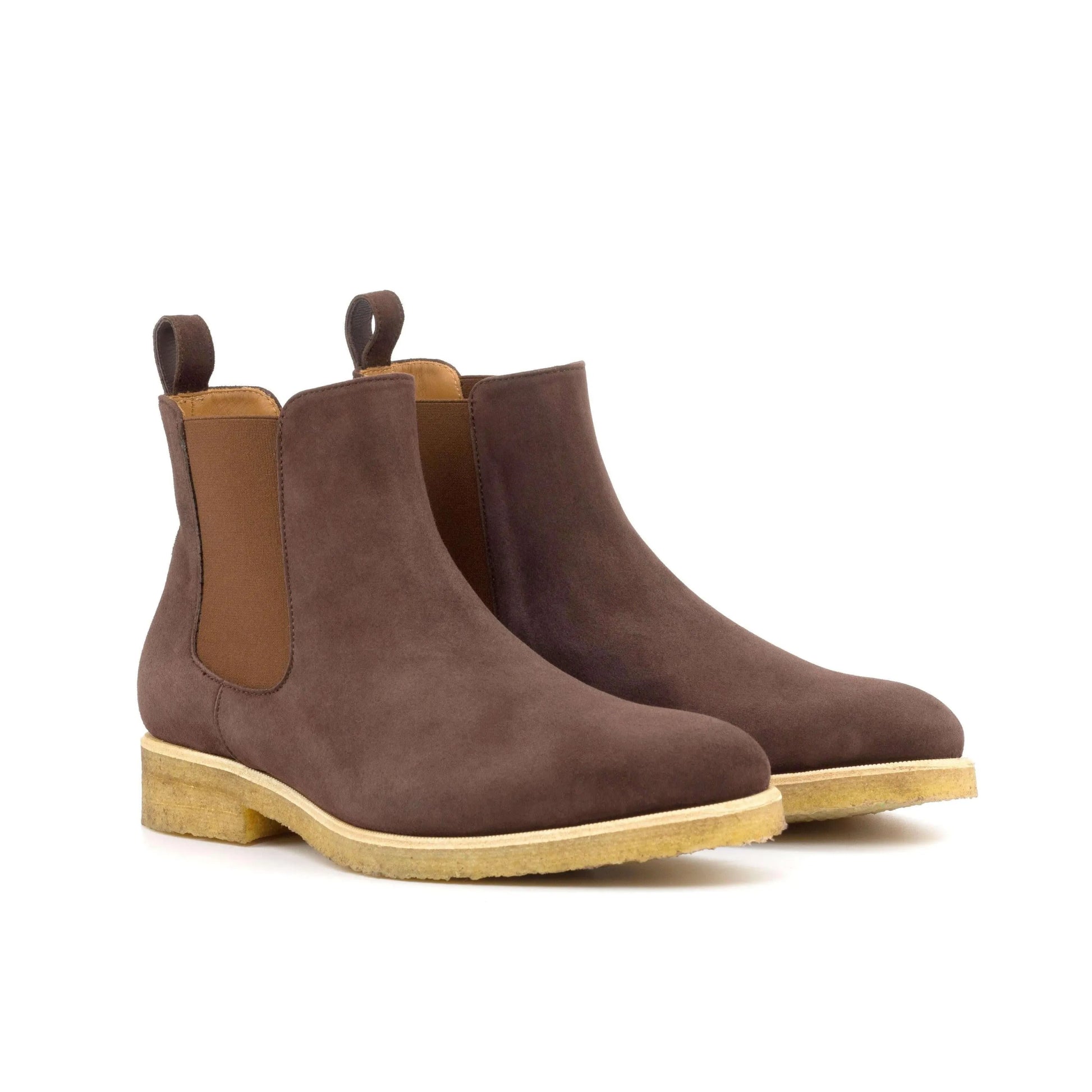 Brown suede Chelsea Boots, a perfect choice in luxury bespoke shoes for men