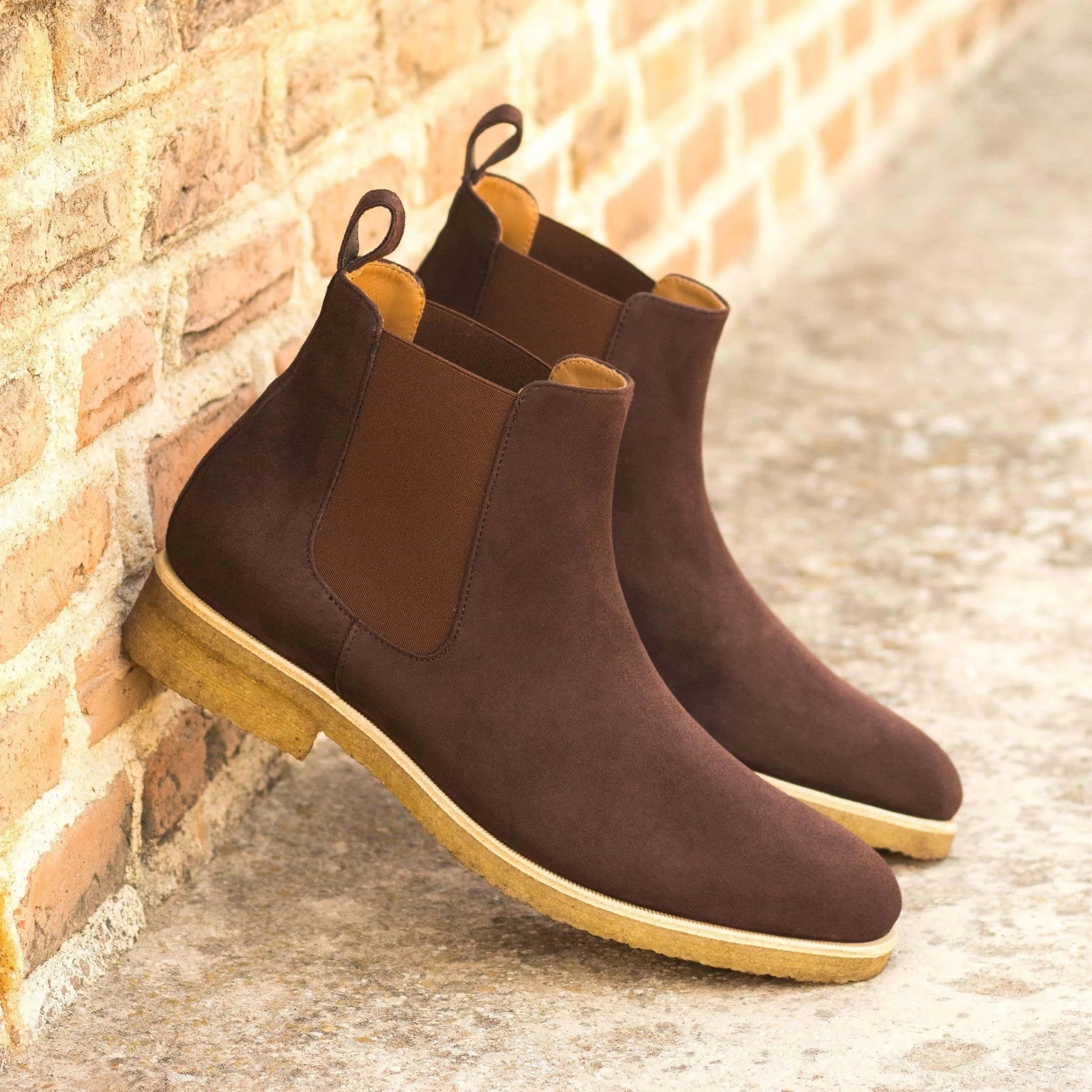 Brown suede Chelsea boots in the 1905 Chelsea Boots II, luxury bespoke shoes for men