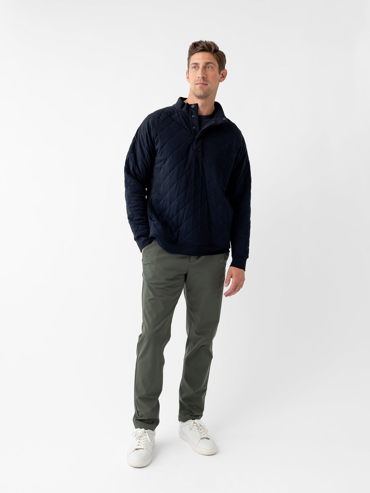 Cozy Earth Brushed Bamboo Quilted Snap Pullover