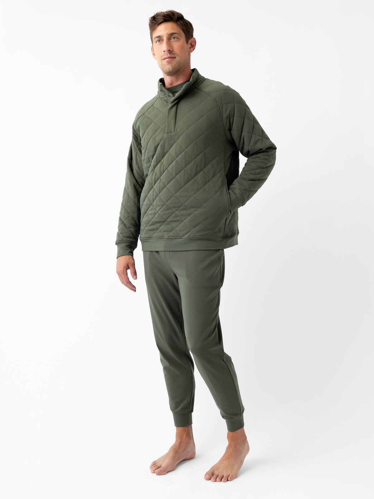 Cozy Earth Brushed Bamboo Quilted Snap Pullover