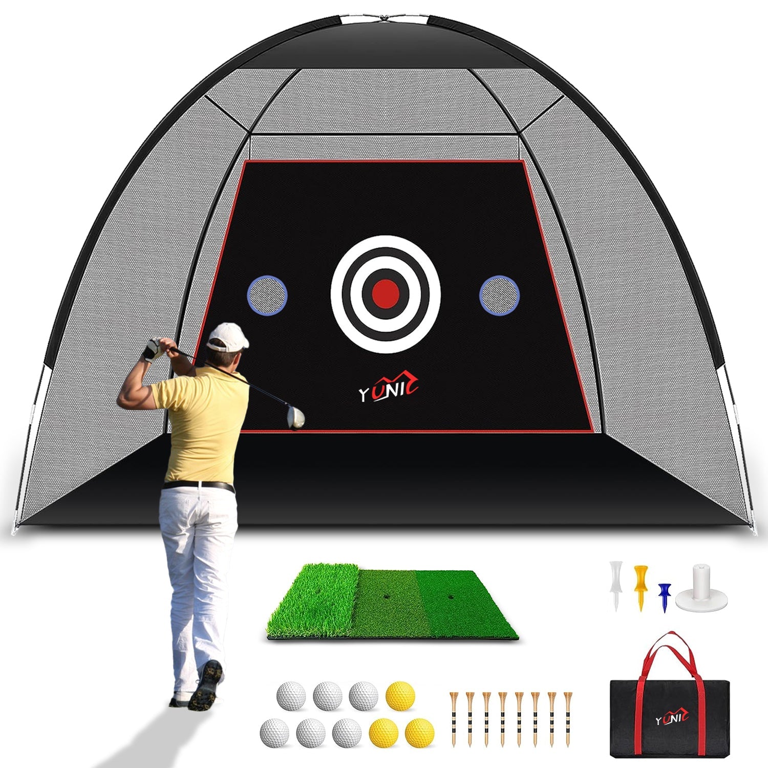 Yunic Golf Practice Net - Tent Style (10ft x 7ft) - Mann