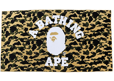 BAPE 1st Camo College Logo Beach Towel Yellow - Mann