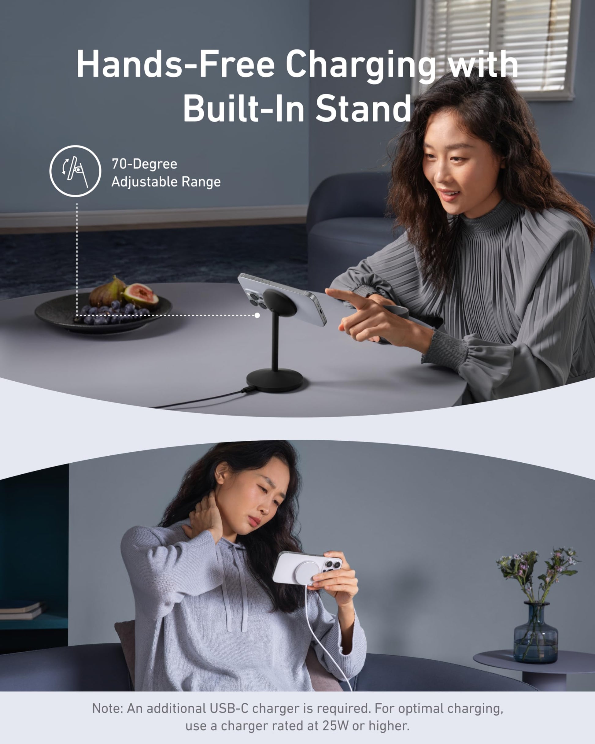Anker MagGo Wireless Charger (Stand) with Adapter and Cable BOA - Mann