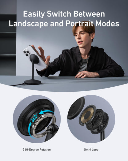Anker MagGo Wireless Charger (Stand) with Adapter and Cable BOA - Mann