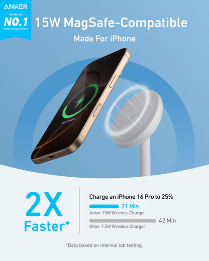 Anker MagGo Wireless Charger (Stand) with Adapter and Cable BOA - Mann