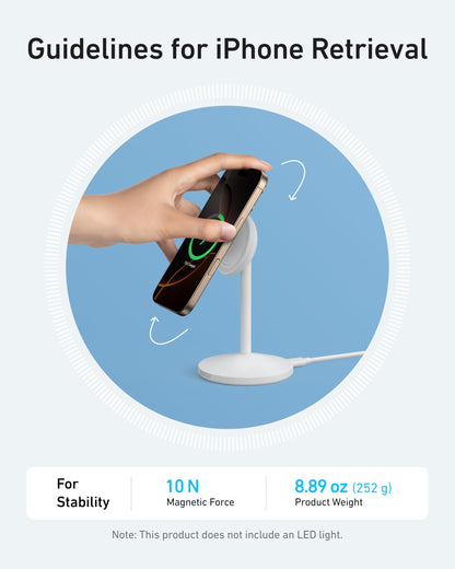 Anker MagGo Wireless Charger (Stand) with Adapter and Cable BOA - Mann
