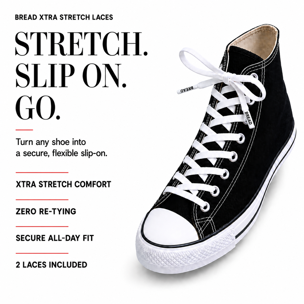 BREAD Xtra Stretch Flat Laces