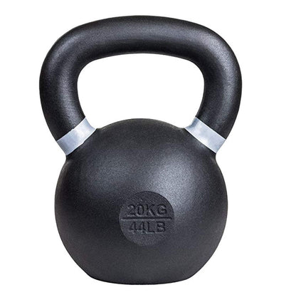 SoCal Kettlebellz 20 kg (44 lb) Powder-Coated Cast-Iron Kettlebell – Black