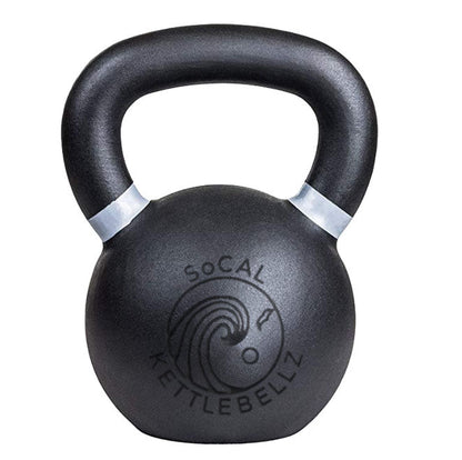 SoCal Kettlebellz 20 kg (44 lb) Powder-Coated Cast-Iron Kettlebell – Black