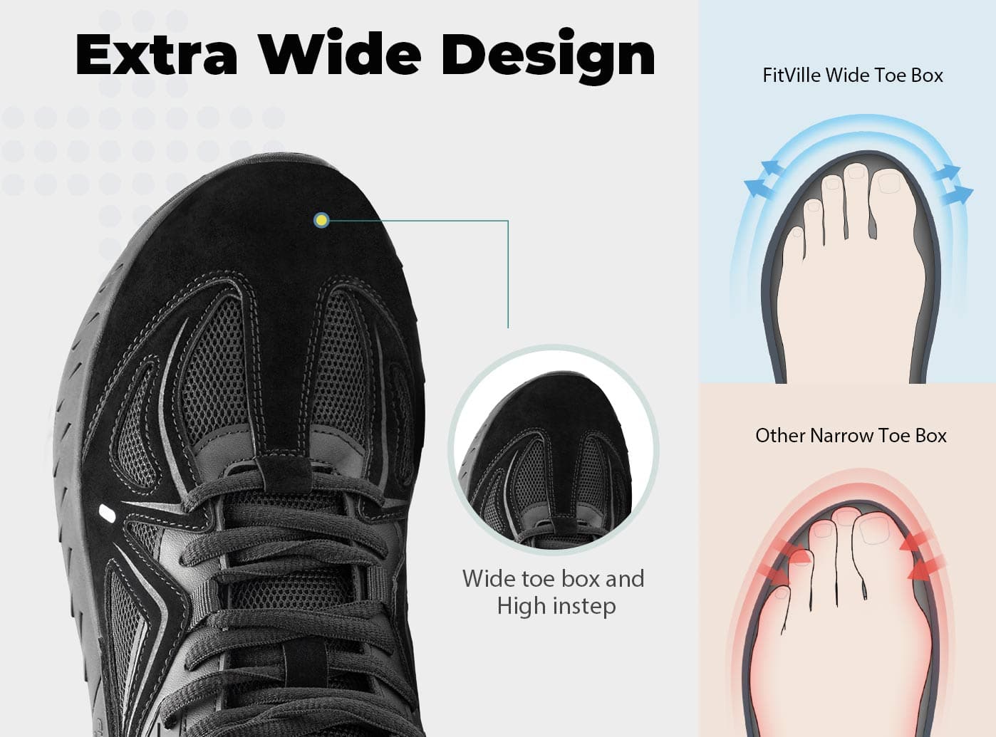 FitVille Men's High - top Rebound Core Walking Shoes V4 - 11