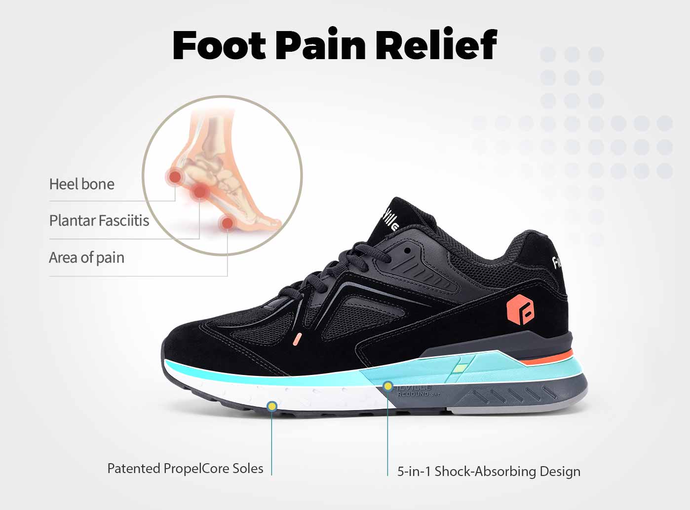 FitVille Men's Rebound Core Walking Shoes V1 - 18