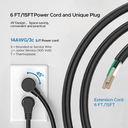 CRST 12 Outlets Wide Spaced Mountable Metal Long Power Strip Surge Protector, Flat Plug Power Cord, 36 Months Warranty - Mann