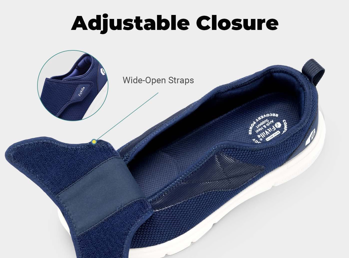 FitVille Men's EasyTop Wings Diabetic Shoes V2 - 12