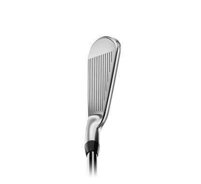 Titleist T200 golf iron club head, silver finish, viewed from address position