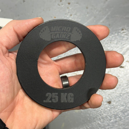Micro Gainz Olympic Size Kilogram Fractional Steel Weight Plates .25KG Plates: Set of 2