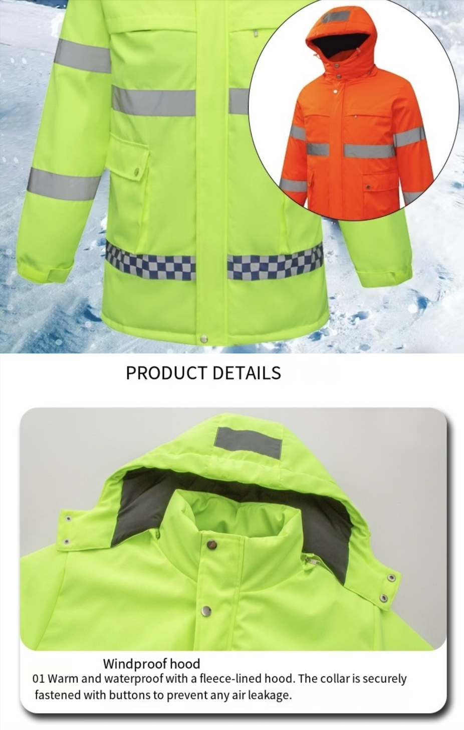LITEGUEST USB Heated Reflective Waterproof Work Jacket For Winter - Mann