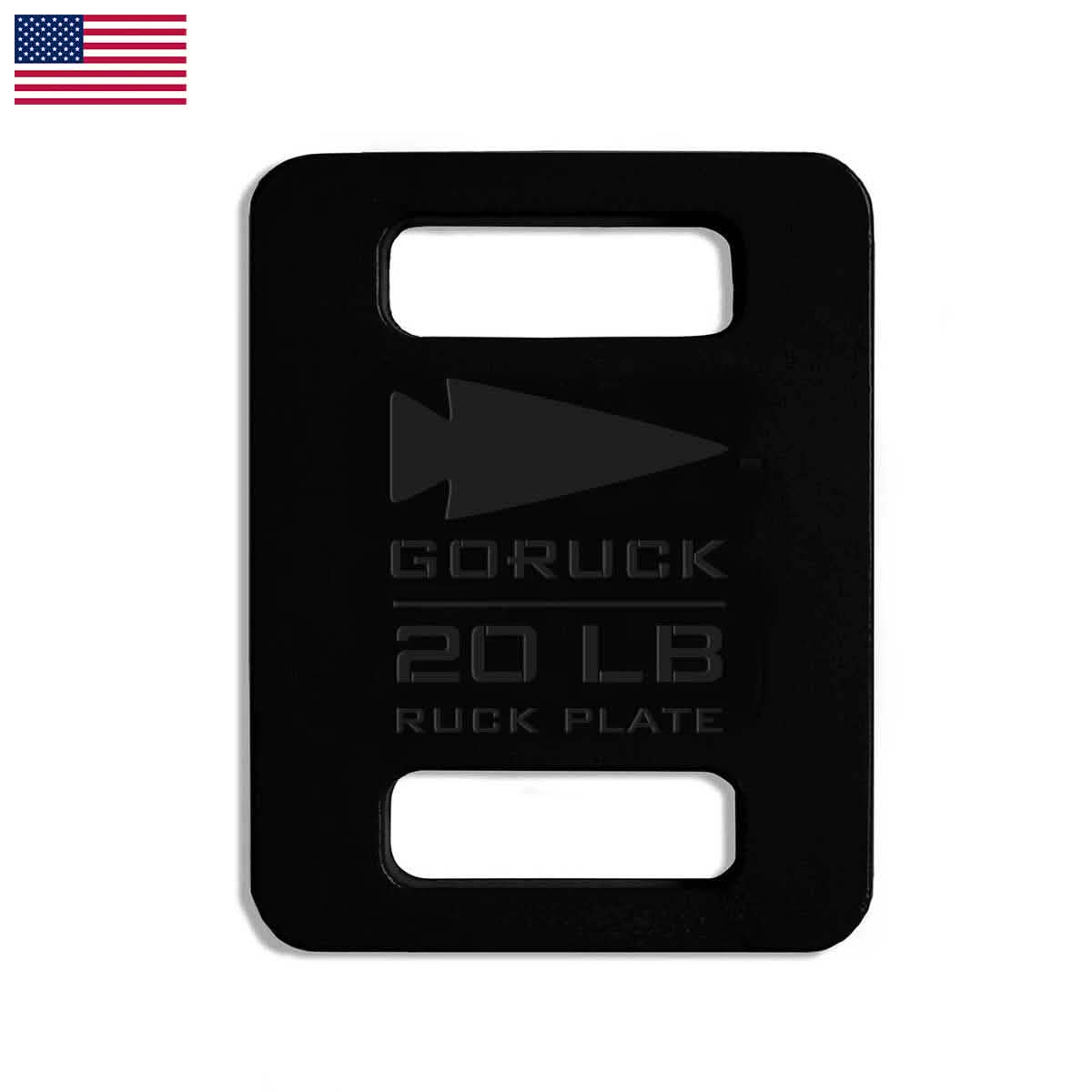 Goruck 20 lb ruck plate, black steel weight, with handles, fitness gear for men