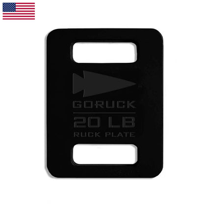 Goruck 20 lb ruck plate, black steel weight, with handles, fitness gear for men