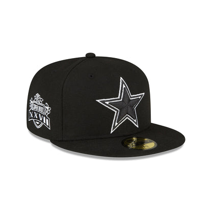 Dallas Cowboys - Mens Side Patch 59Fifty Black Hat - Mann