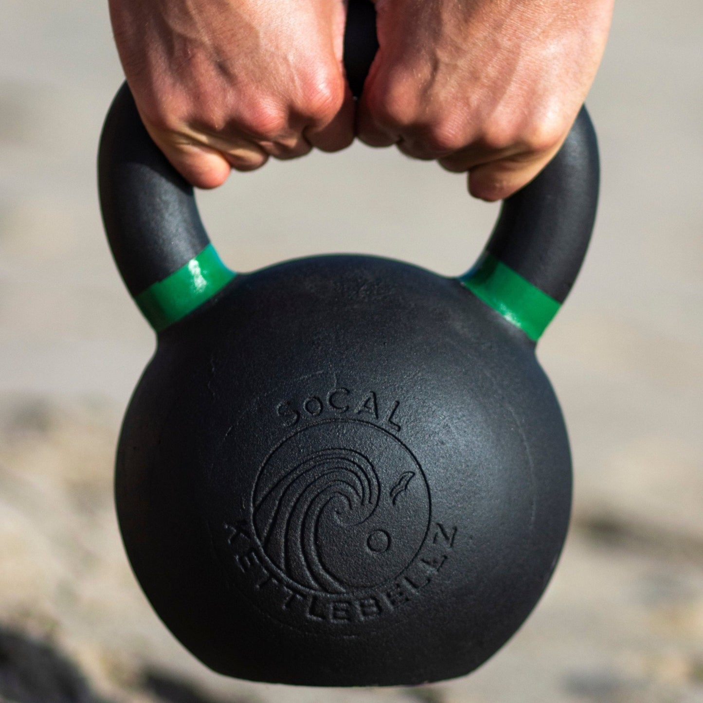 SoCal Kettlebellz 24 kg (53 lb) Powder-Coated Cast-Iron Kettlebell – Black
