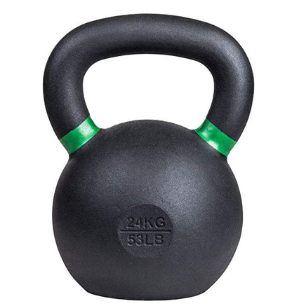 SoCal Kettlebellz 24 kg (53 lb) Powder-Coated Cast-Iron Kettlebell – Black