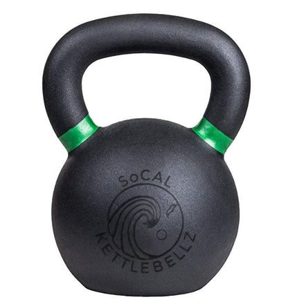 SoCal Kettlebellz 24 kg (53 lb) Powder-Coated Cast-Iron Kettlebell – Black