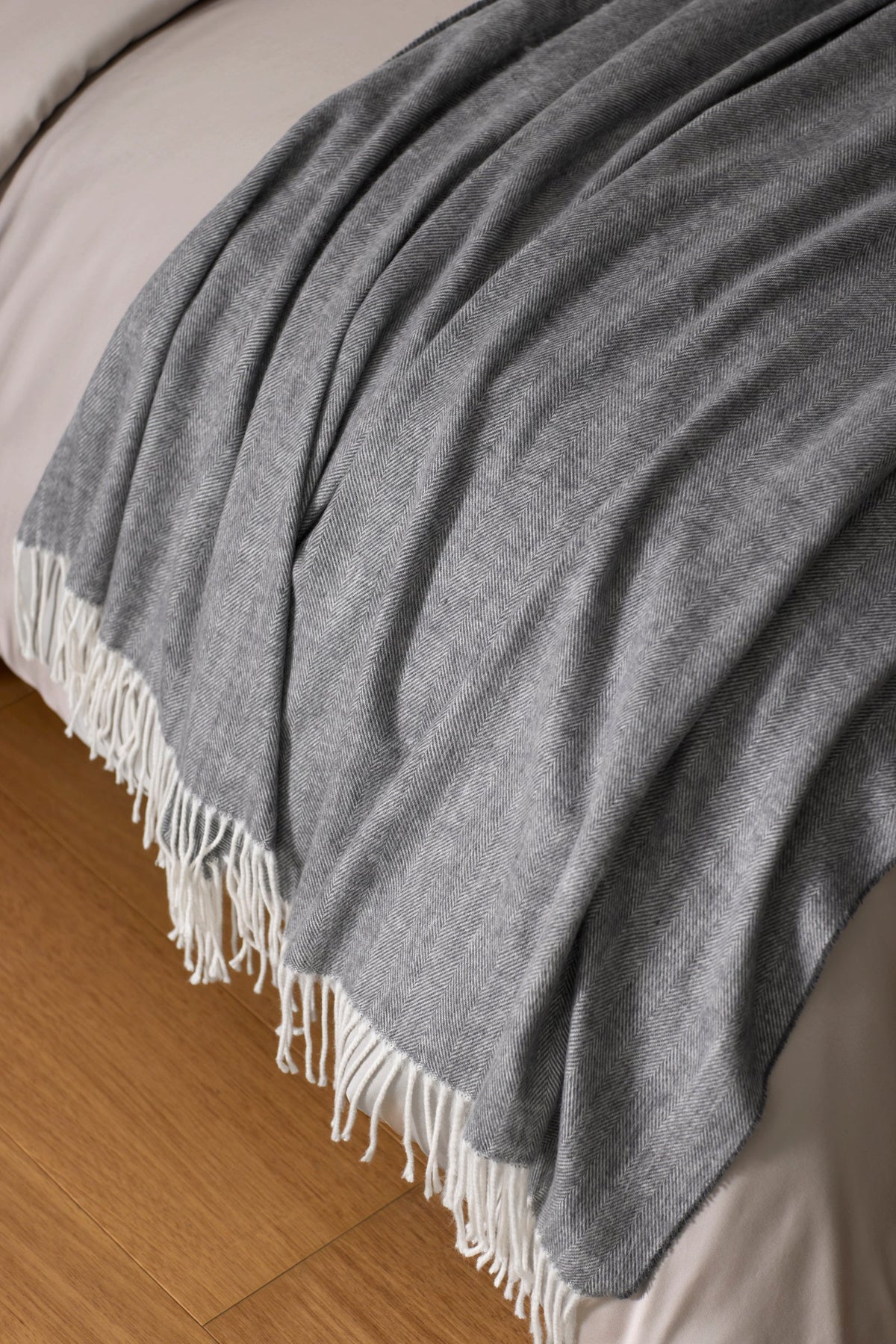 Cozy Earth Bamboo Herringbone Tassel Throw