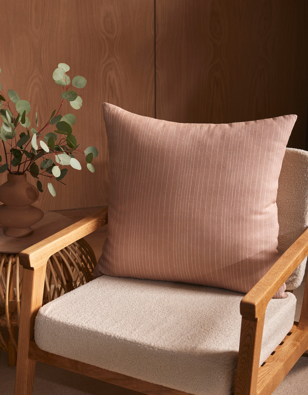 Cozy Earth Striped Linen Throw Pillow