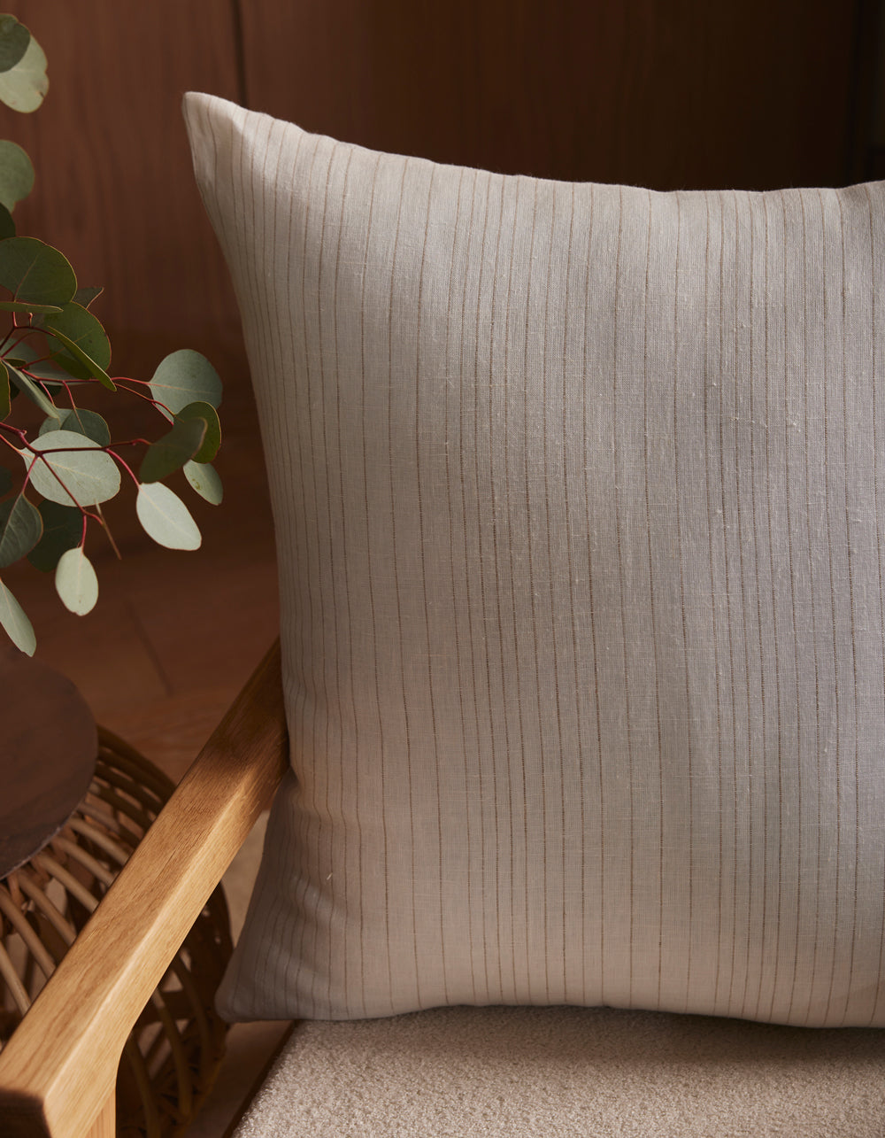 Cozy Earth Striped Linen Throw Pillow